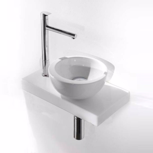 Lille hvid håndvask Cup II med bordplade